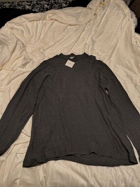 American Eagle Outfitters Gray Knit Crewneck Sweater